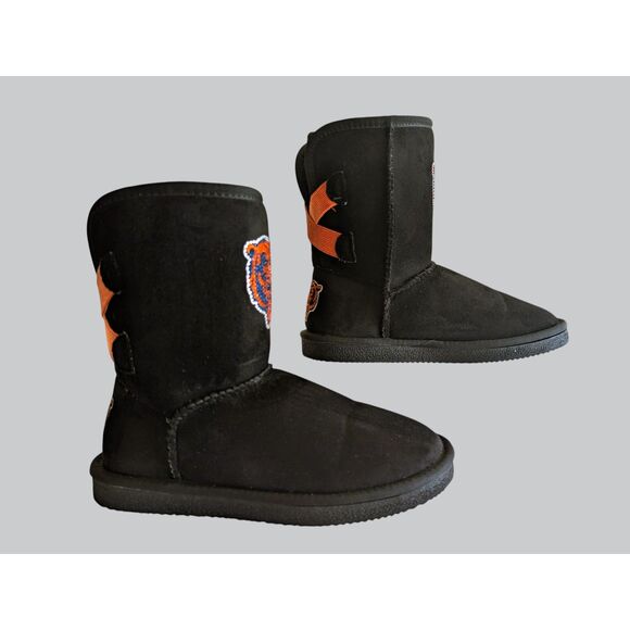 HSN faux suede & fur Chicago Bears calf high boots  Sz 6 - Picture 3 of 14
